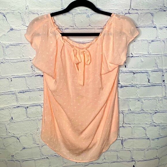 LC Lauren Conrad Tops - Soft Pleated Pink Blouse